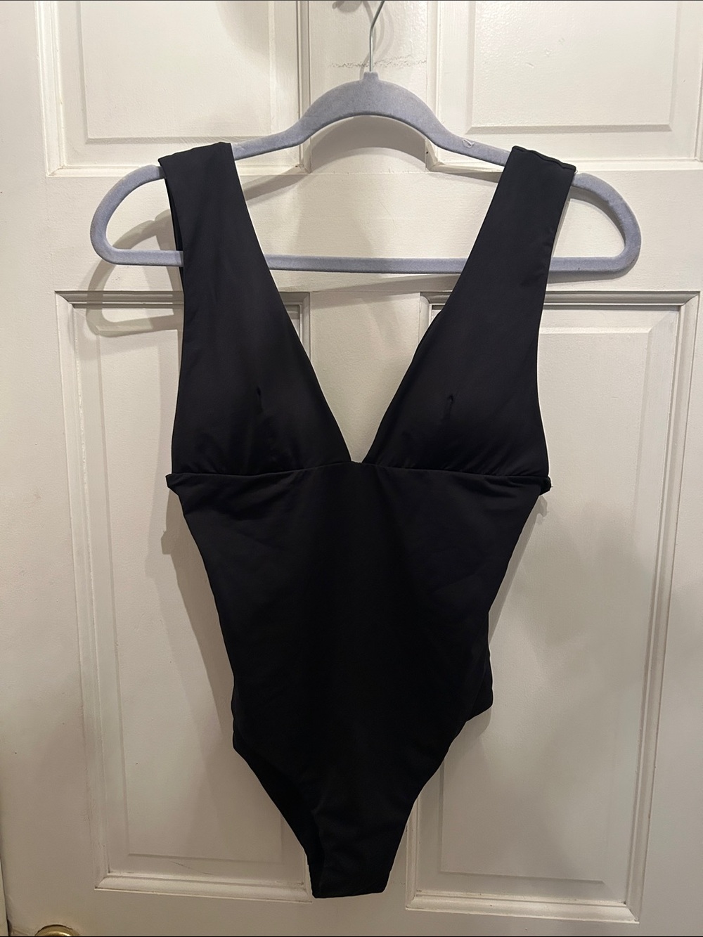 Zara NWOT Black One-Piece Swimsuit with Deep V